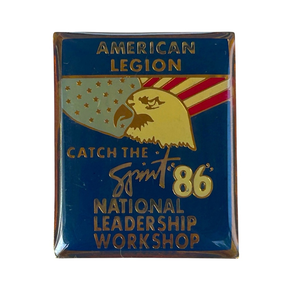 American Legion National Leadership Workshop 1986 Pin Badge Rare Vintage